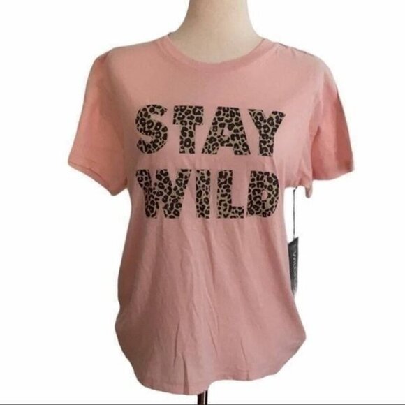 Wildfox STAY WILD Distressed Leopard Keke Shirt - Picture 3 of 7